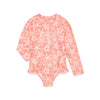 WONDER NATION TODDLER GIRL 1 PIECE RASHGUARD SWIM SUIT Size 3T "Coral with Starfish Print"