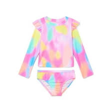 WONDER NATION TODDLER GIRL 2 PIECE RASHGUARD TANKINI SWIM SUIT Size 3T 