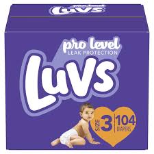 LUVS BOX DIAPERS 104 count 