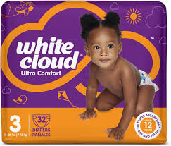 WHITE CLOUD DIAPERS 32 count BAG 