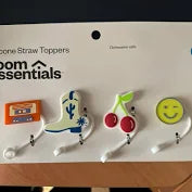 ROOM ESSENTIALS SILICONE STRAW TOPPERS 4 count