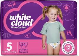 WHITE CLOUD DIAPERS 24 count BAG 