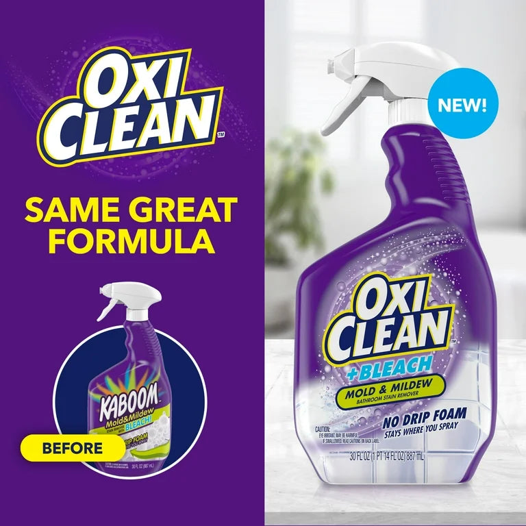 OXI CLEAN & BLEACH MOLD & MILDEW BATHROOM STAIN REMOVER 30 oz