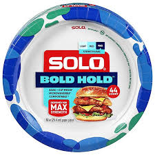SOLO BOLD HOLD PAPER PLATES 44 count 