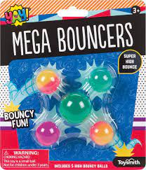 YAY! MEGA BOUNCERS BOUNCY BALLS  5 count Ages 3+