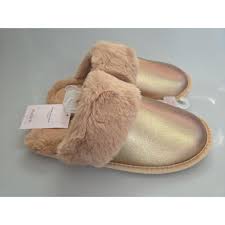 AUDEN FUR LINED ADULT SLIPPERS Size M (7/8) 