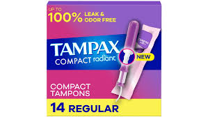 TAMPAX COMPACT RADIANT TAMPONS 14 count 