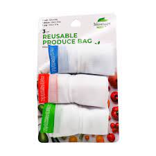 BIOSMART REUSABLE PRODUCE BAGS 3 count