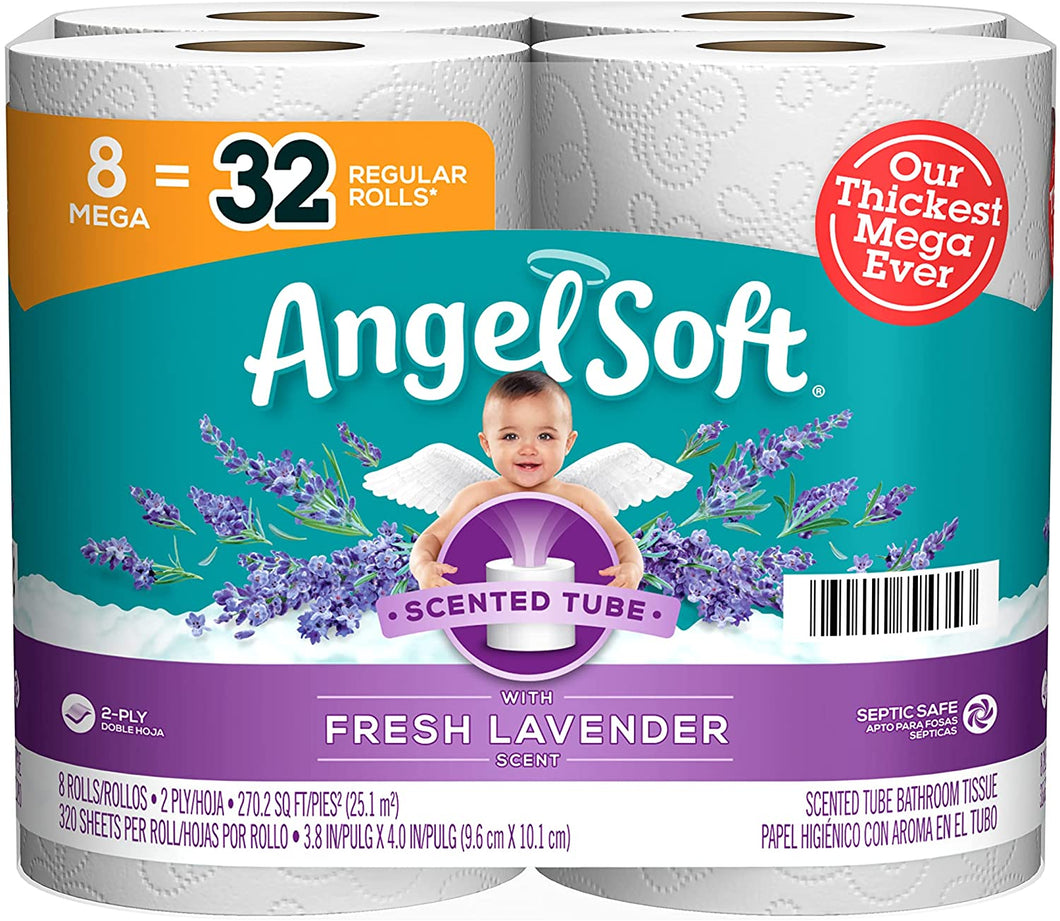ANGEL SOFT TOILET PAPER 8 Mega Rolls (=32 roll) 