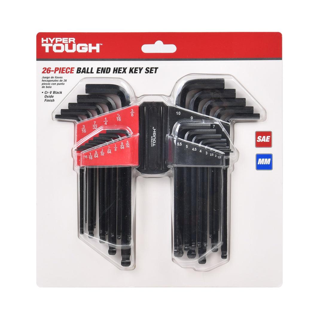 HYPER TOUGH 26 PIECE BALL END HEX KEY SET