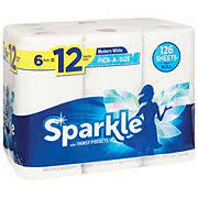 SPARKLE PAPER TOWELS 6=12 ROLL Pick a Size
