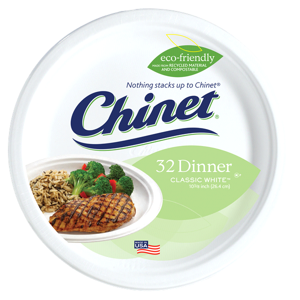 CHINET CLASSIC WHITE PLATES 32 count 