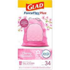 GLAD TRASH BAGS 34 count 13 gallon 
