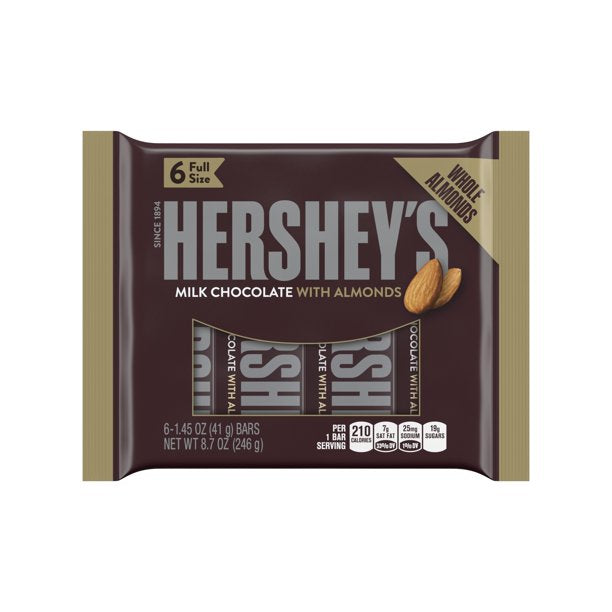 HERSHEY'S FULL SIZE CANDY BAR 6 pack 