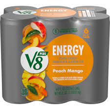 V8 PLUS ENERGY JUICE 6 pack cans 