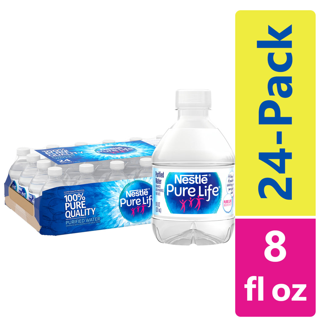 NESTLE PURE LIFE WATER 24 pack 8 oz bottles