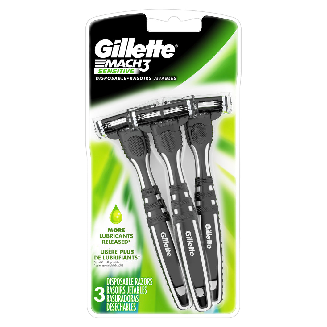 GILLETTE MACH 3 DISPOSABLE RAZORS 3 pack 