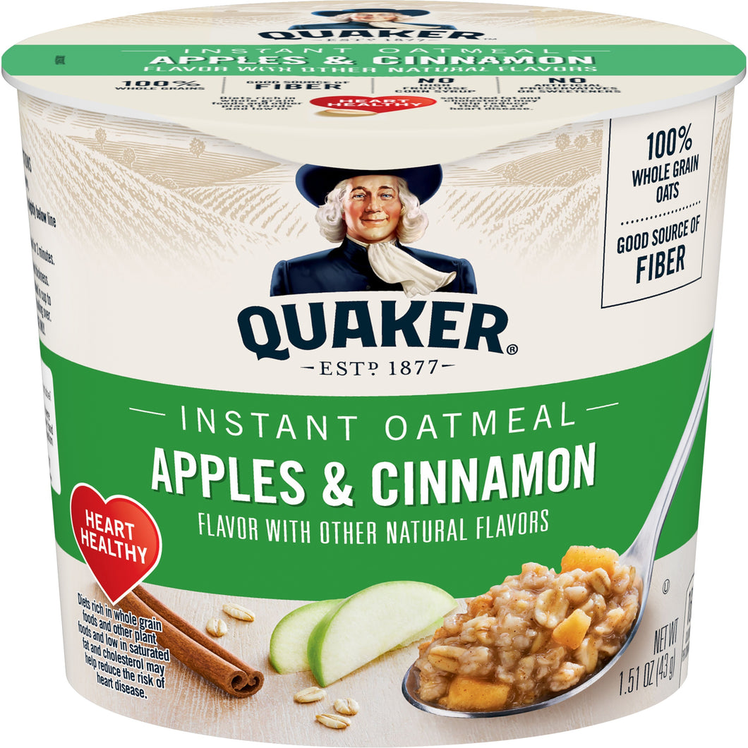 QUAKER INSTANT OATMEAL 1.51 oz Single Serve Cup 