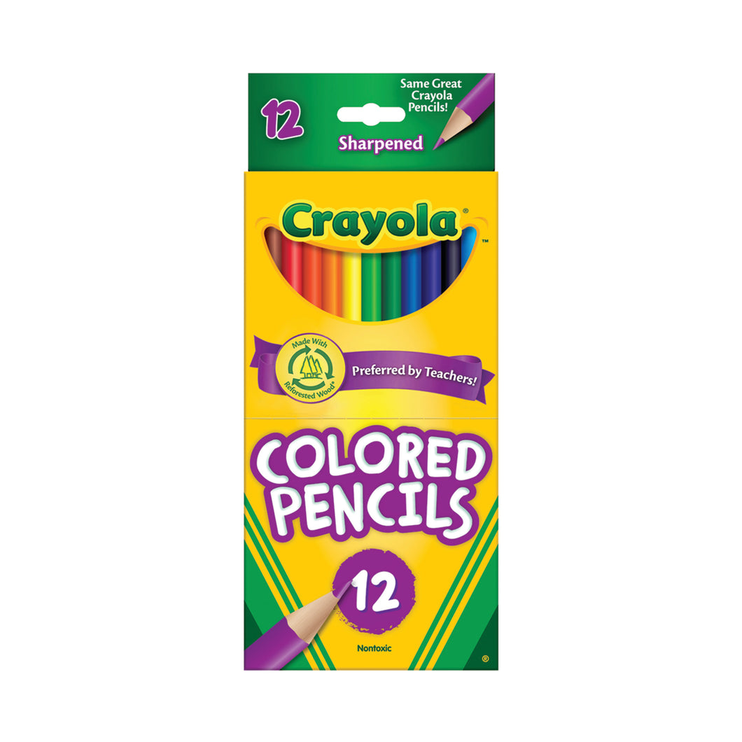 CRAYOLA BRAND COLORED PENCILS 12 count box