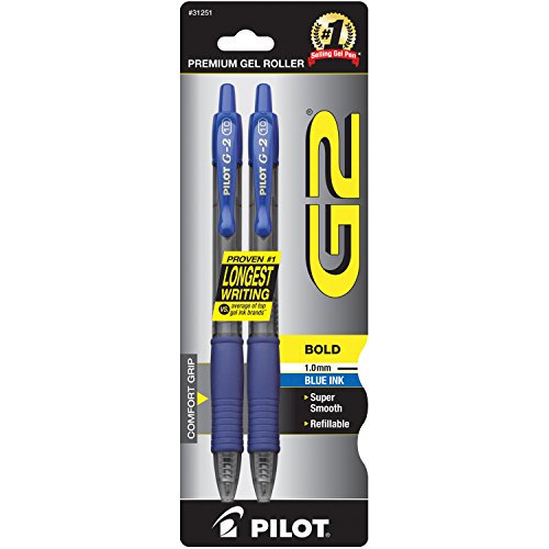 PILOT G2 GEL ROLLER PEN 2 pack 