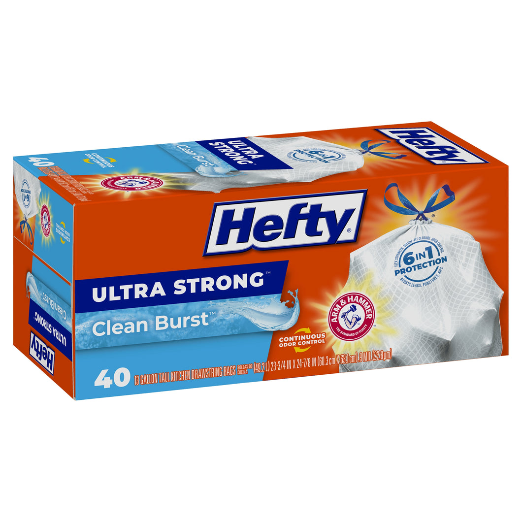 HEFTY TRASH BAGS 40 count 13 Gal 